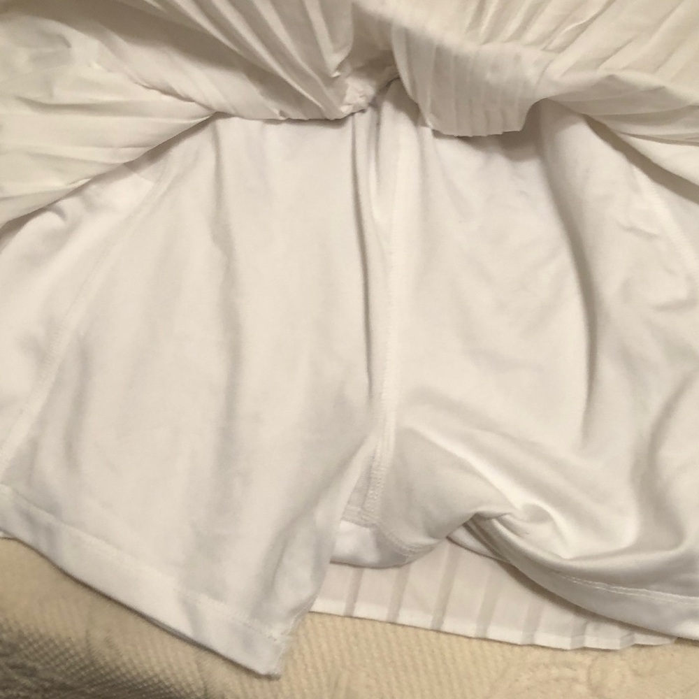 Old Navy Athletic White Pleated Dress with Navy Trim - Picture 4 of 5